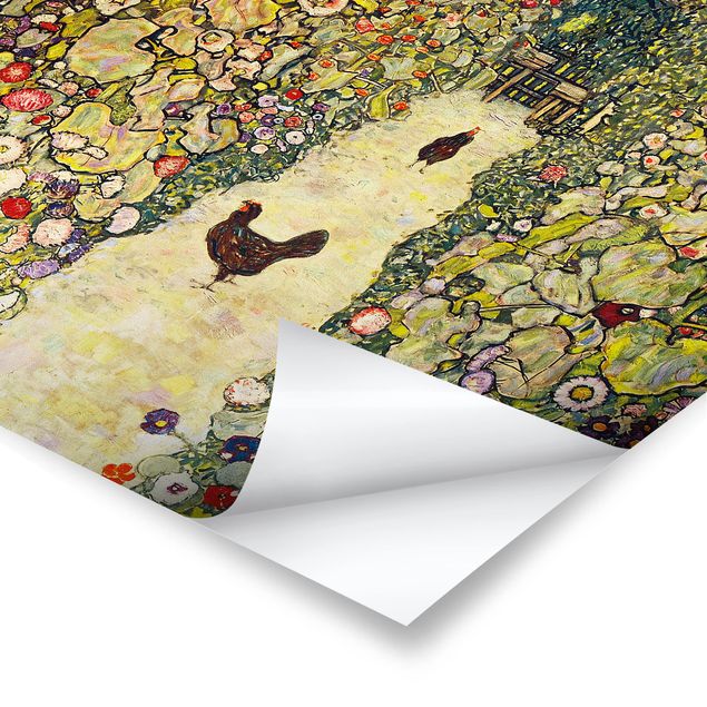 Cuadros de plantas Gustav Klimt - Garden Path with Hens