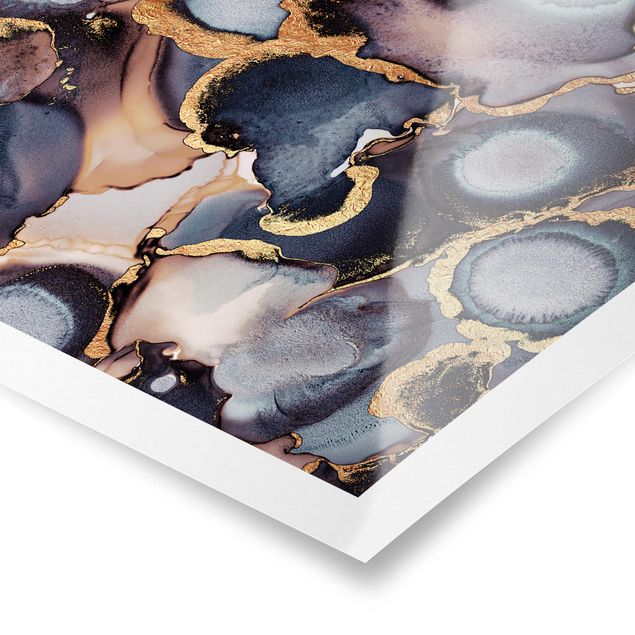 Cuadros decorativos Marble Watercolour With Gold