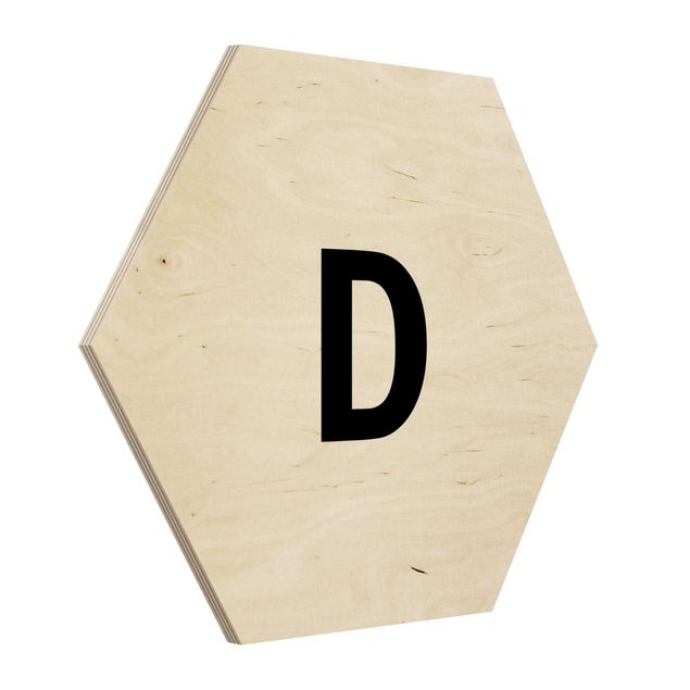 cuadros hexagonales Letter White D