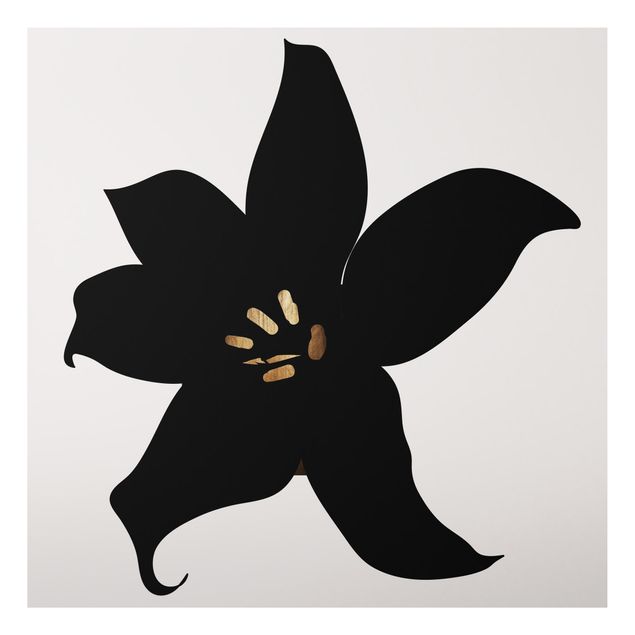 Decoración de cocinas Graphical Plant World - Orchid Black And Gold