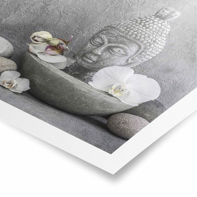 Cuadros espirituales  Zen Buddha, Orchid And Stone