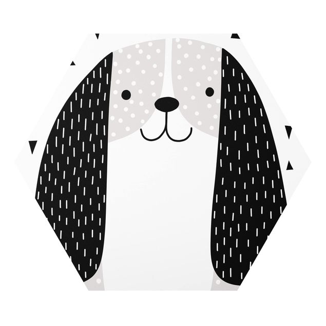 Cuadros en blanco y negro Zoo With Patterns - Dog