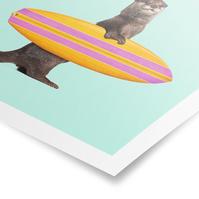 Cuadros de playa y mar Otter With Surfboard