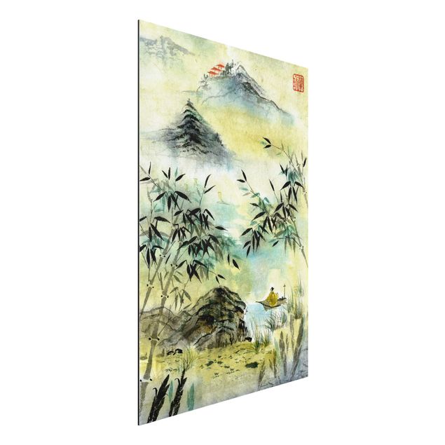 Cuadros de Asia Japanese Watercolour Drawing Bamboo Forest