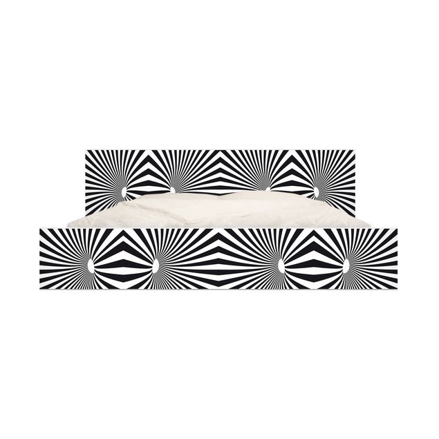 Láminas adhesivas en negro Psychedelic Black And White pattern