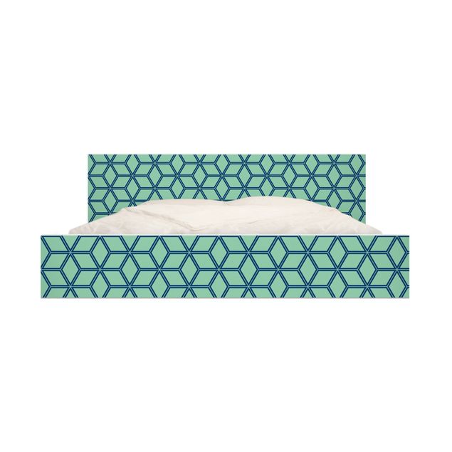 Láminas adhesivas en verde Cube pattern Green