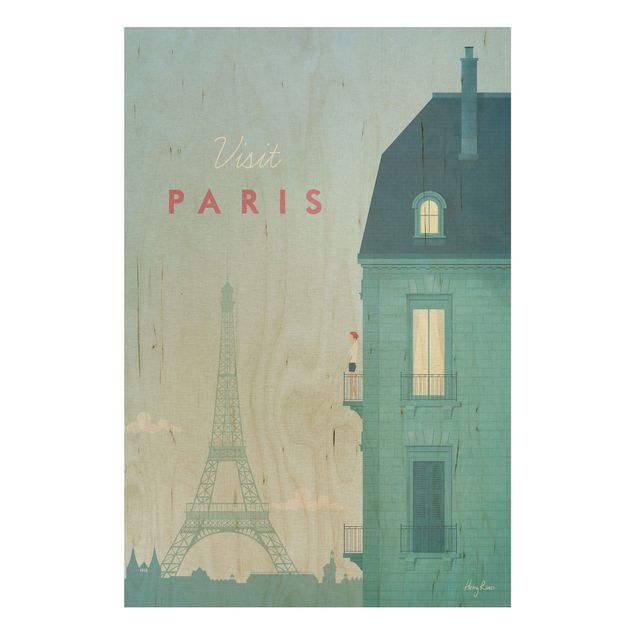 cuadros de madera vintage Travel Poster - Paris