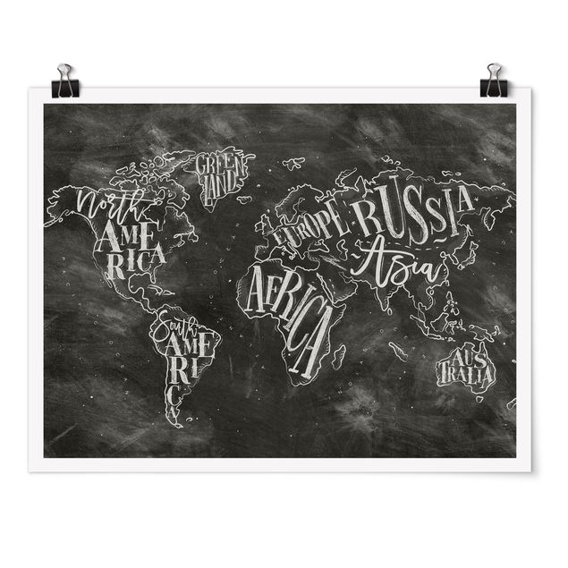 Láminas frases Chalk World Map