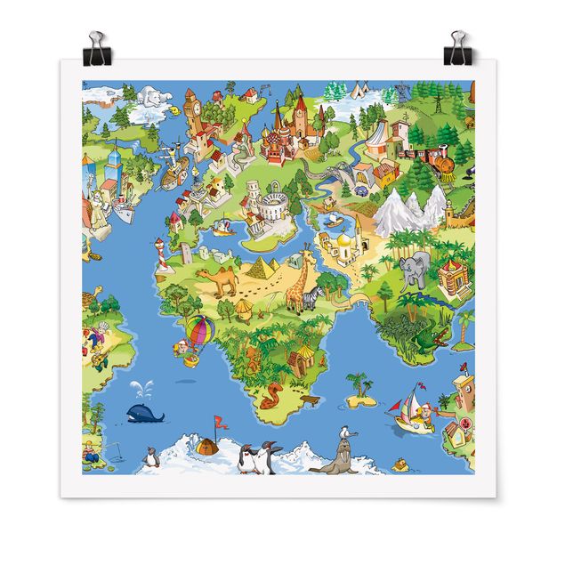 Cuadro mapa del mundo Great and Funny Worldmap