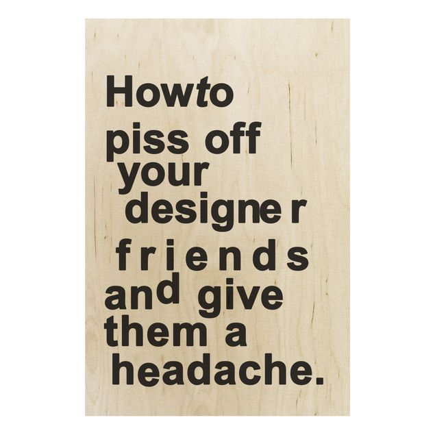 Cuadros de madera con frases Designers Headache
