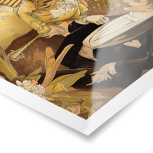 Láminas frases Alfons Mucha - Advertising Poster For Flirt Biscuits