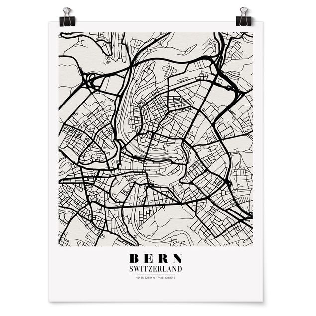 Póster frases Bern City Map - Classical