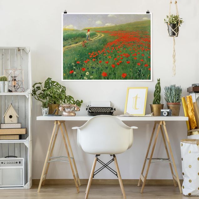 Decoración de cocinas Pál Szinyei-Merse - Summer Landscape With A Blossoming Poppy