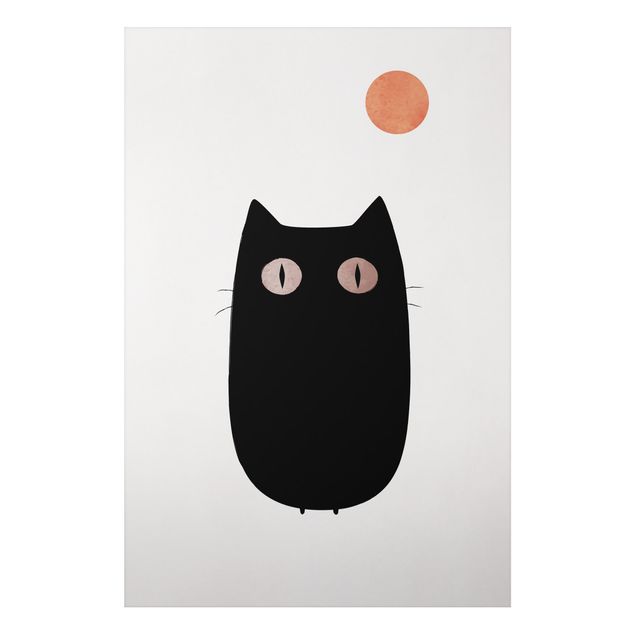 Cuadros de gatos Black Cat Illustration