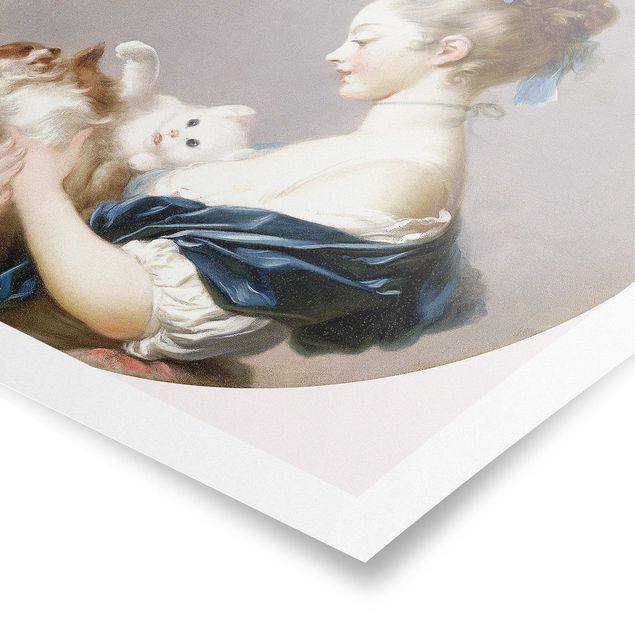 Estilos artísticos Jean Honoré Fragonard - Girl playing with a Dog and a Cat