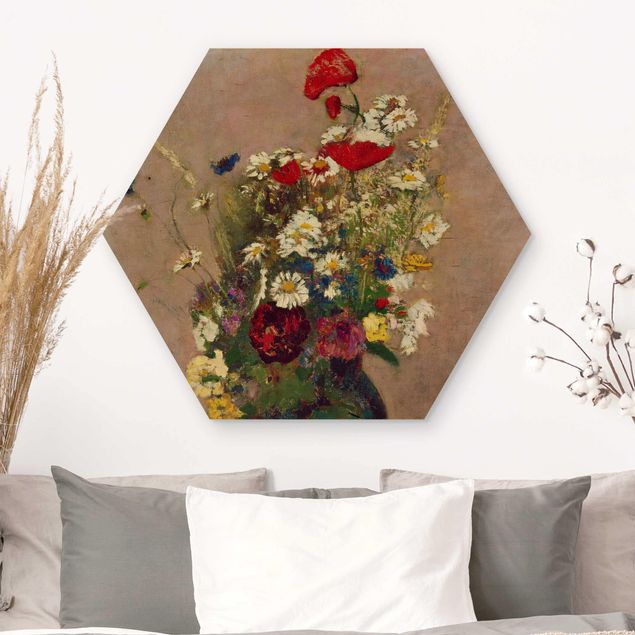 Láminas cuadros famosos Odilon Redon - Flower Vase with Poppies