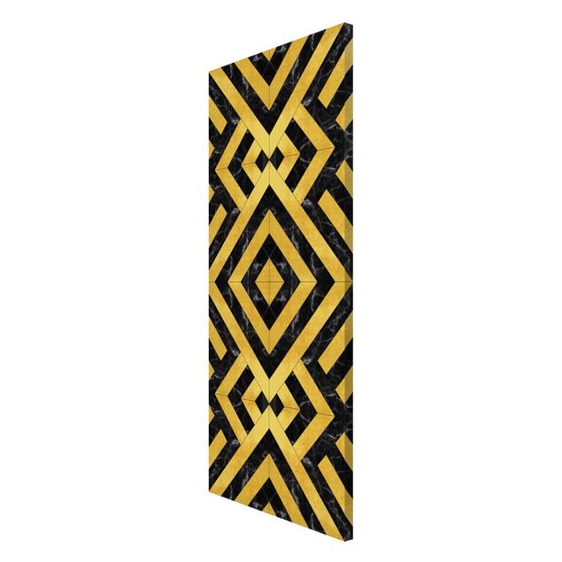 Cuadros de patrones Geometrical Tile Mix Art Deco Gold Black Marble