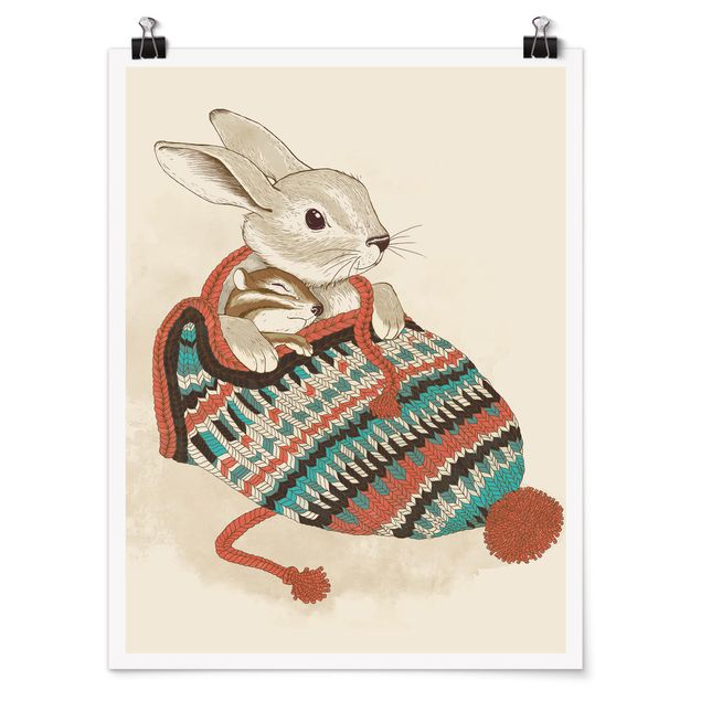 Cuadros famosos Illustration Cuddly Santander Rabbit In Hat