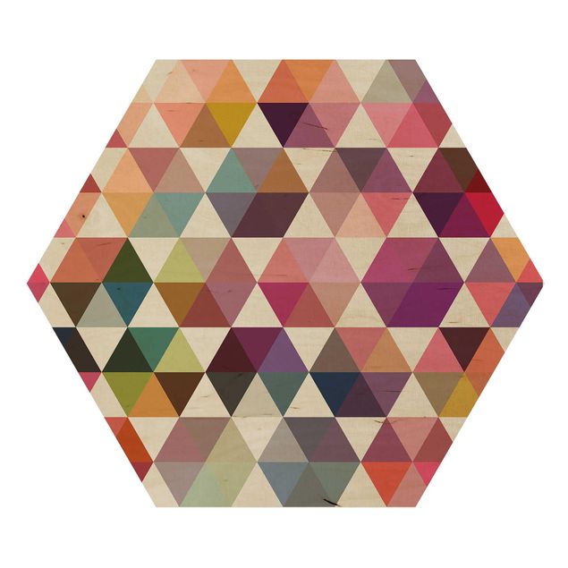 Hexagon Bild Holz - Hexagon Facetten