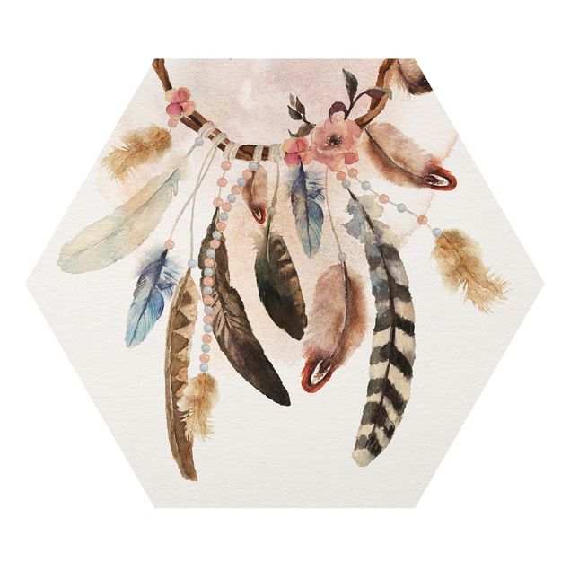 Cuadros decorativos Dream Catcher With Roses And Feathers