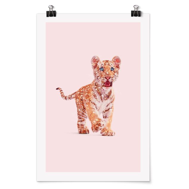 Láminas animales Tiger With Glitter