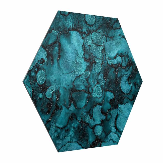 Cuadros decorativos modernos Turquoise Drop With Glitter