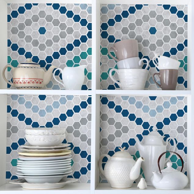 Decoración de cocinas Moroccan Tile Pattern Turquoise Blue