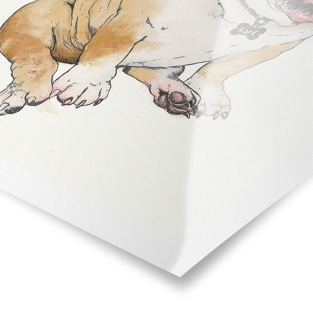 Cuadros Laura Graves Arte Illustration Dog Bulldog Painting