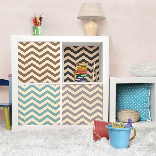 Papel adhesivo para muebles patrones Modern Zigzag Stripe Pattern In 4 Homely Colours