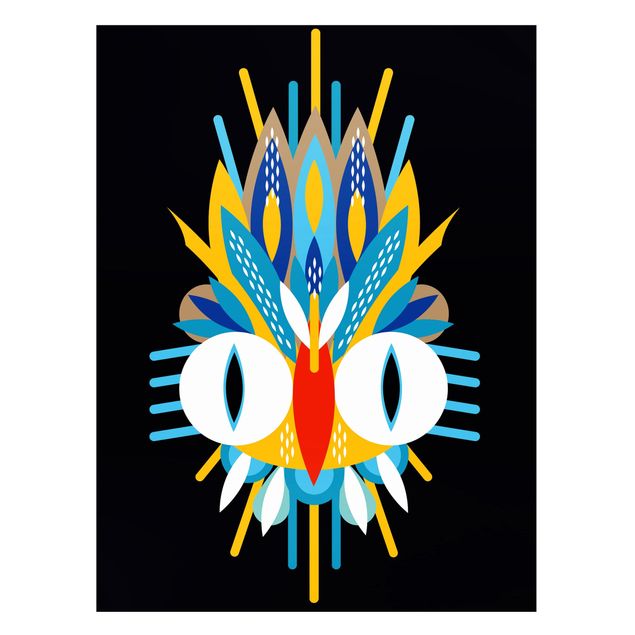 Cuadros India Collage Ethno Mask - Bird Feathers