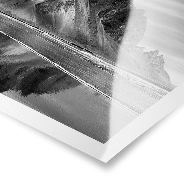 Láminas blanco y negro para enmarcar Vesturhorn In Iceland