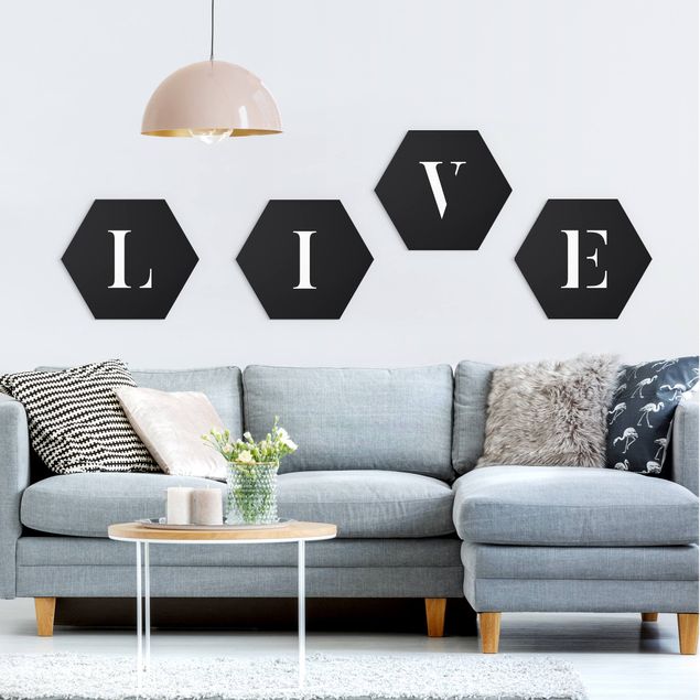Cuadros letras Letters LIVE White Set II
