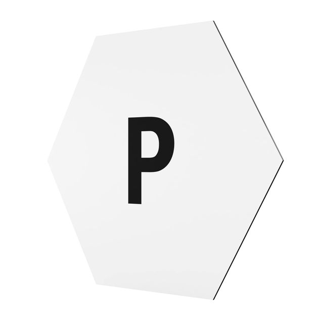 cuadro hexagonal Letter White P