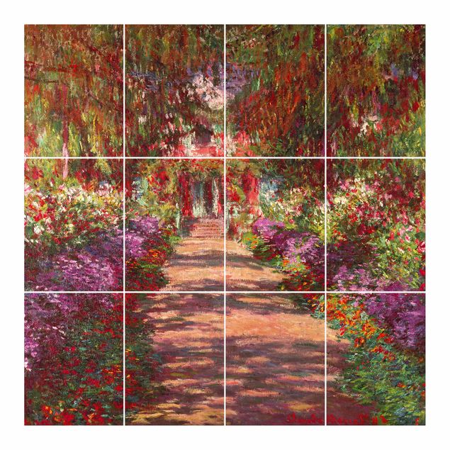 Adhesivos para azulejos en multicolor Claude Monet - Pathway In Monet's Garden At Giverny