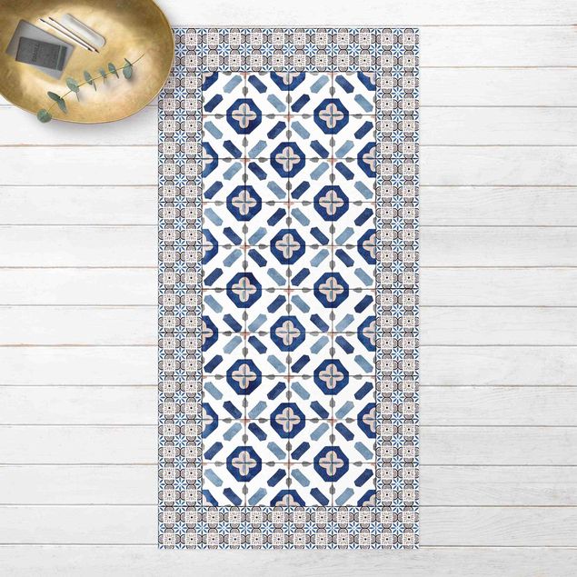 Alfombra exterior Moroccan Tiles Flower Window With Tile Frame