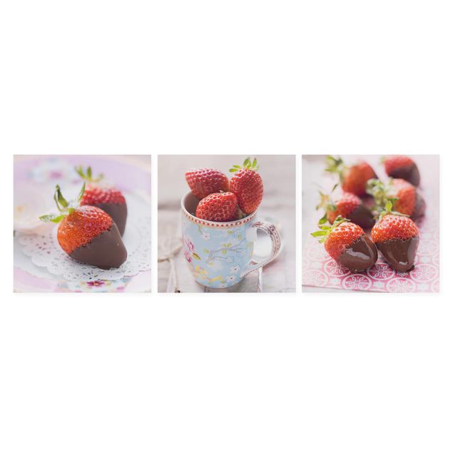 Cuadros de flores Strawberries In Chocolate Vintage