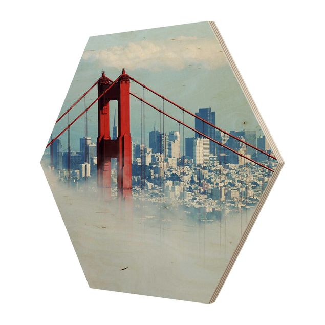 Hexagon Bild Holz - Good Morning San Francisco!