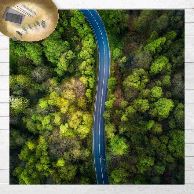 Alfombra exterior Aerial Image - Paved Road In the Forest