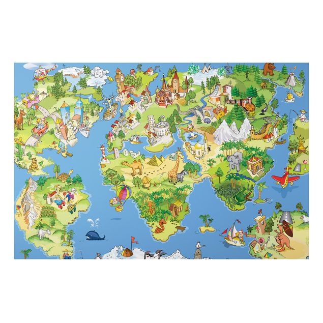 Cuadro mapa del mundo Great and Funny Worldmap