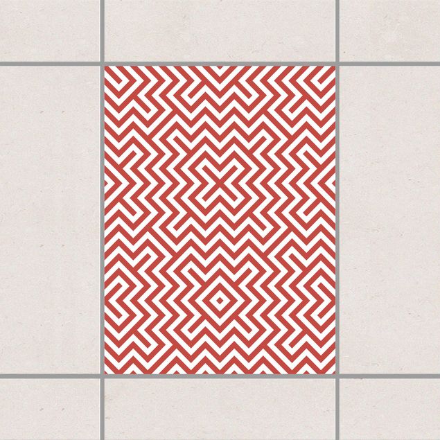 Decoración cocina Red Geometric Stripe Pattern