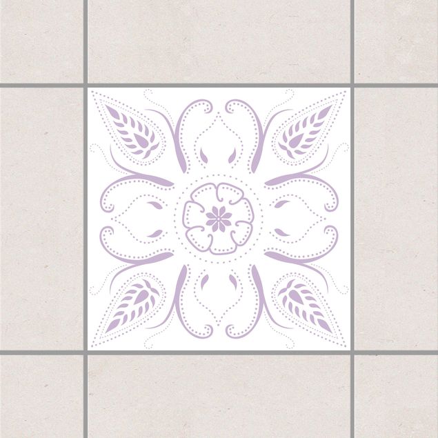 Adhesivos para azulejos patrones Bandana White Lavender