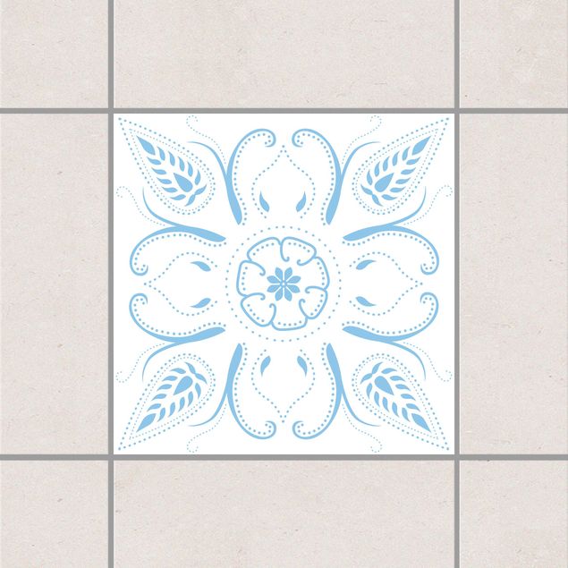 Adhesivos para azulejos patrones Bandana White Light Blue