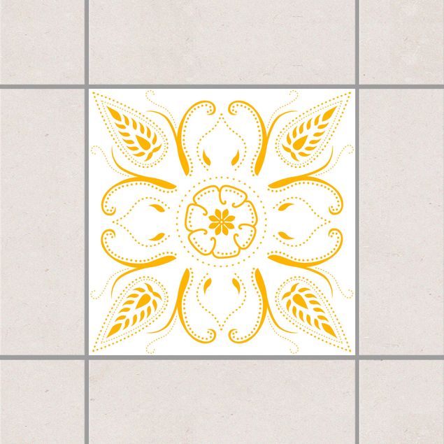 Adhesivos para azulejos patrones Bandana White Melon Yellow