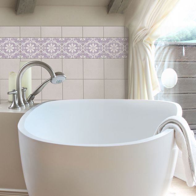 vinilos para cubrir azulejos baño Flower Design Lavender