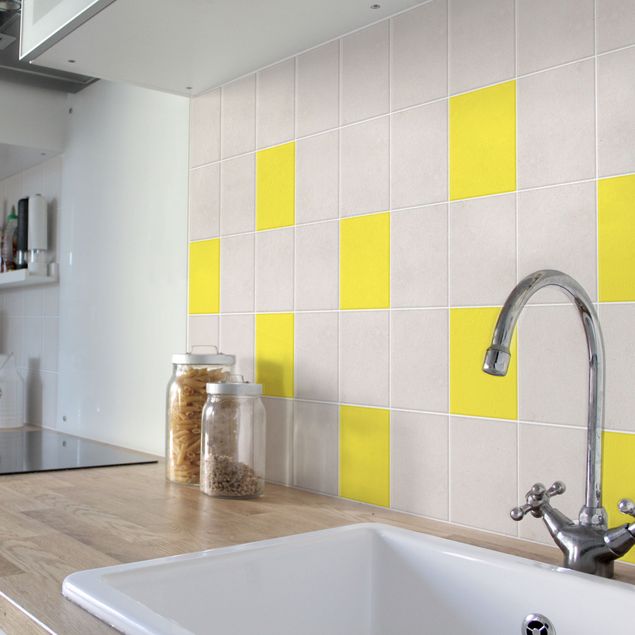 Adhesivos para azulejos monocromáticos Colour Lemon Yellow