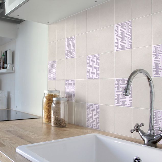 Adhesivos para azulejos patrones Decorative Labyrinth Lavender