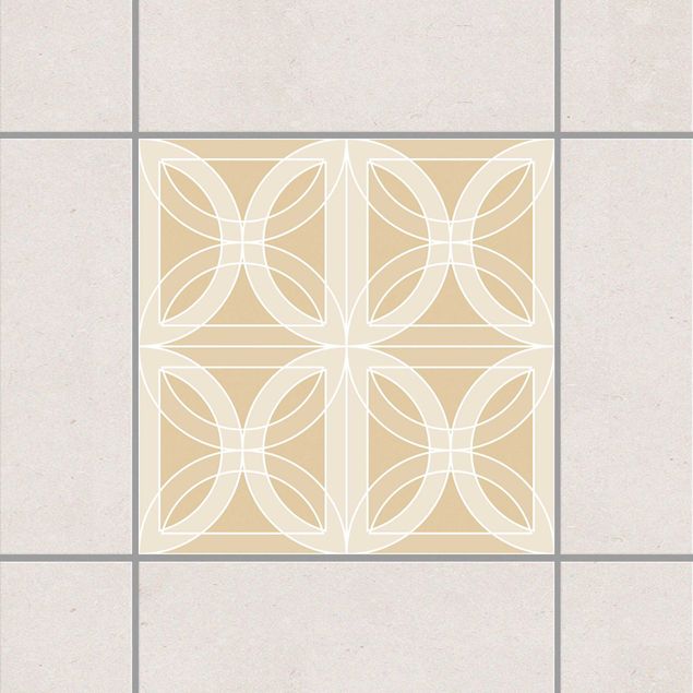 Decoración de cocinas Circular Tile Design Light Brown