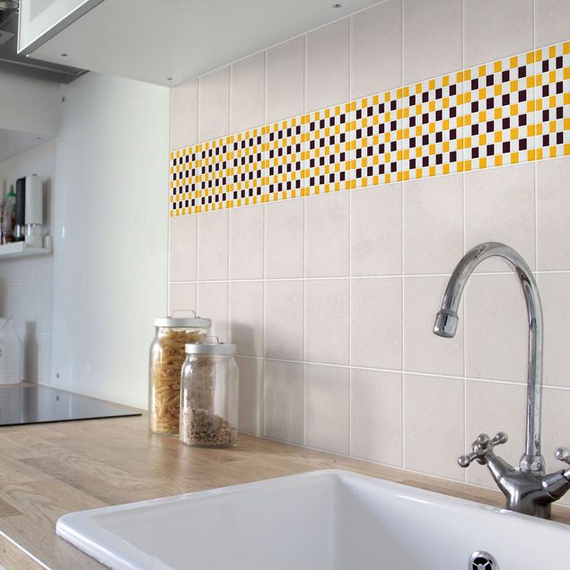 Adhesivos para azulejos mosaico Mosaic Tiles Aubergine Melon Yellow