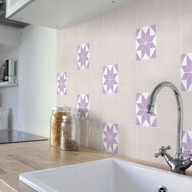 Adhesivos para azulejos patrones Star pattern Lavender