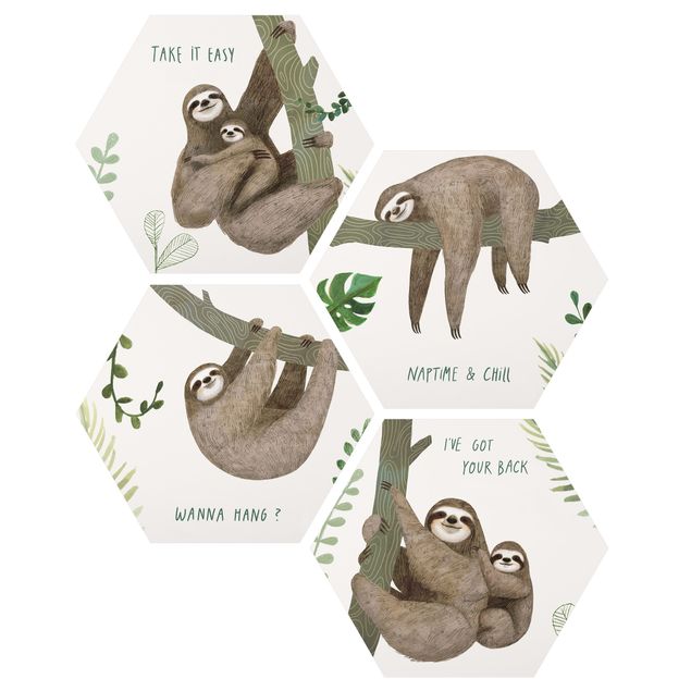 Cuadros de animales Sloth Proverbs Set II